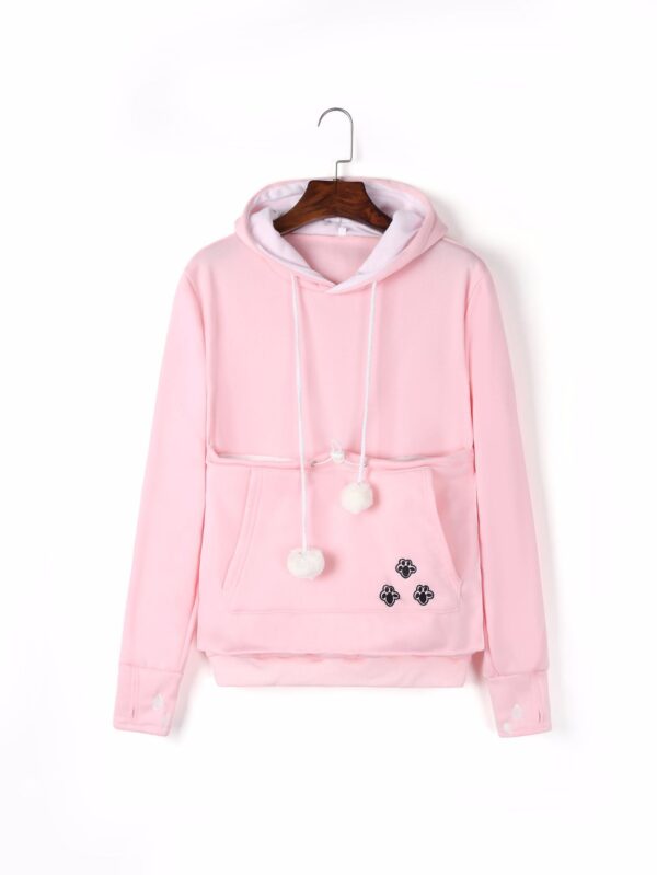 Cute Hoodies Pullover Sweatshirts With Pet Pocket For Cat Clothes Winter Women - Image 4