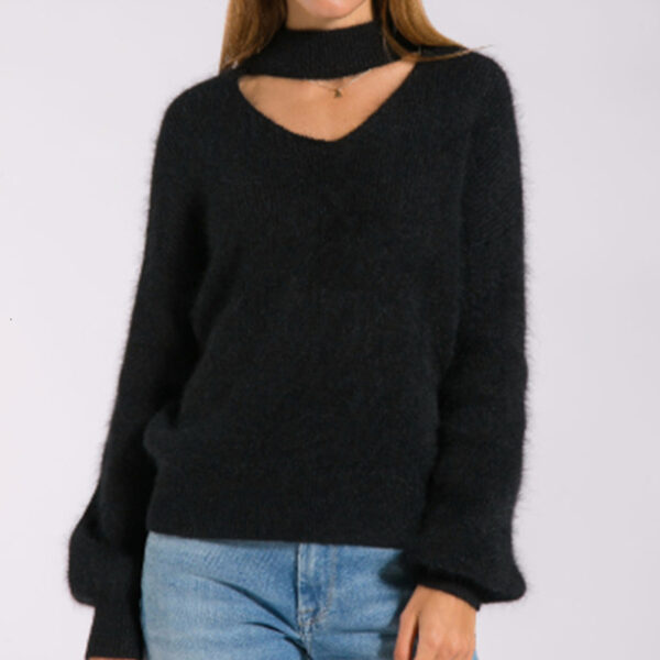 Fashion Turtleneck Sweater Women Blue Winter Clothes - Image 2