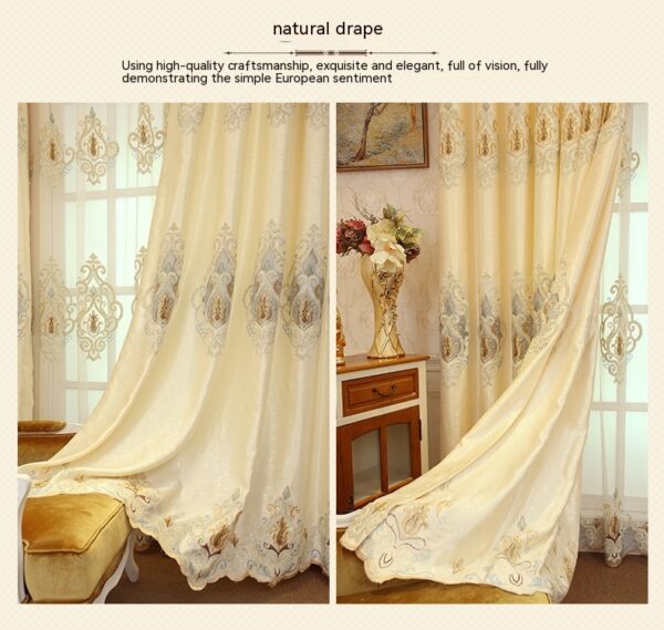 Crown European Embroidery Cloth Mesh Curtains Living Room Bedroom Simple - Image 8