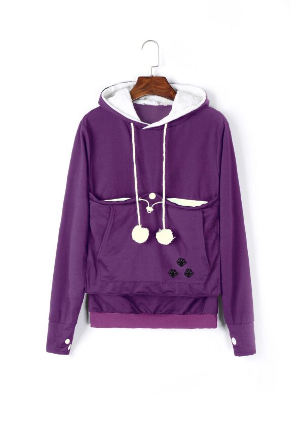 Cute Hoodies Pullover Sweatshirts With Pet Pocket For Cat Clothes Winter Women - Image 5