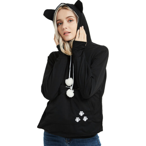 Cute Hoodies Pullover Sweatshirts With Pet Pocket For Cat Clothes Winter Women - Image 9