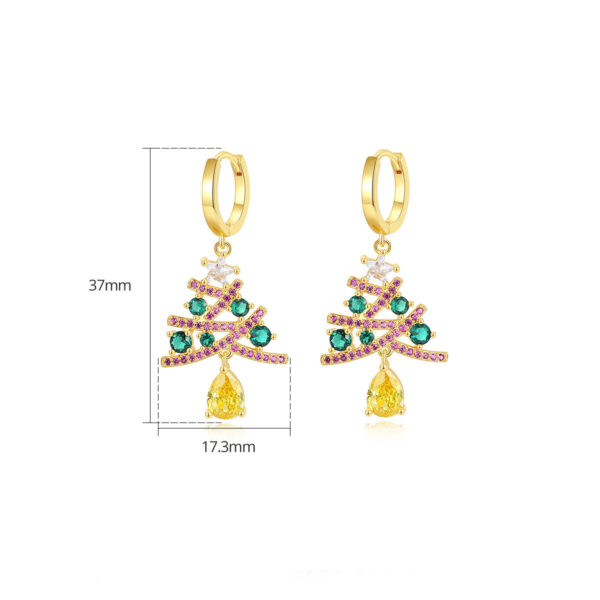 New Christmas Tree Earrings With Colorful Rhinestones Fashion Personality Shining Earrings Gift For Women Jewelry - Image 6