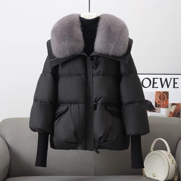 Down Cotton-padded Jacket Women's Short Fur Collar Thickened Coat Winter Clothing - Image 9