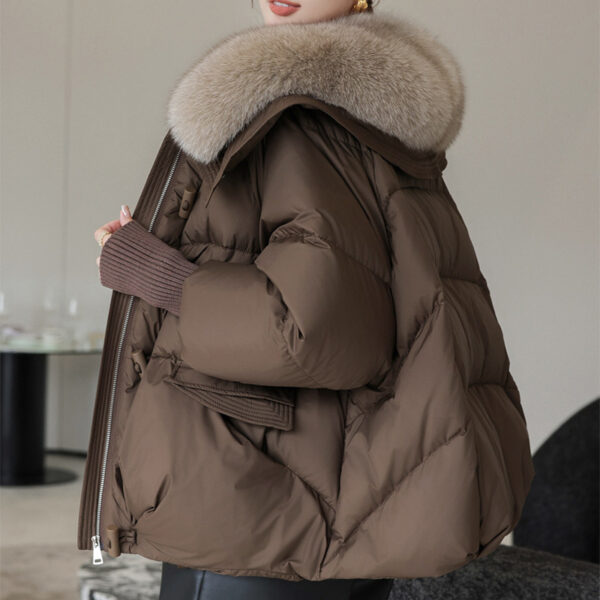 Down Cotton-padded Jacket Women's Short Fur Collar Thickened Coat Winter Clothing - Image 4