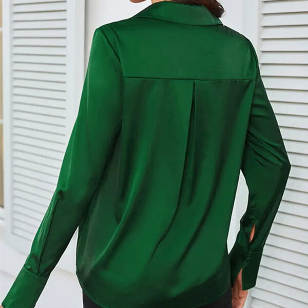 Lady Temperamental Green Silk Button Shirt - Image 2