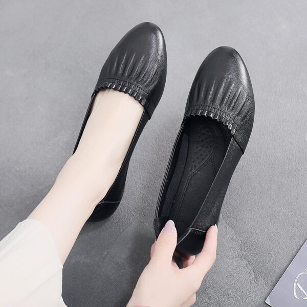 Women's First Layer Cowhide Flat Shoes Fashion Office Lady Shoes Women Flats Genuine Leather Loafers Footwear - Image 3