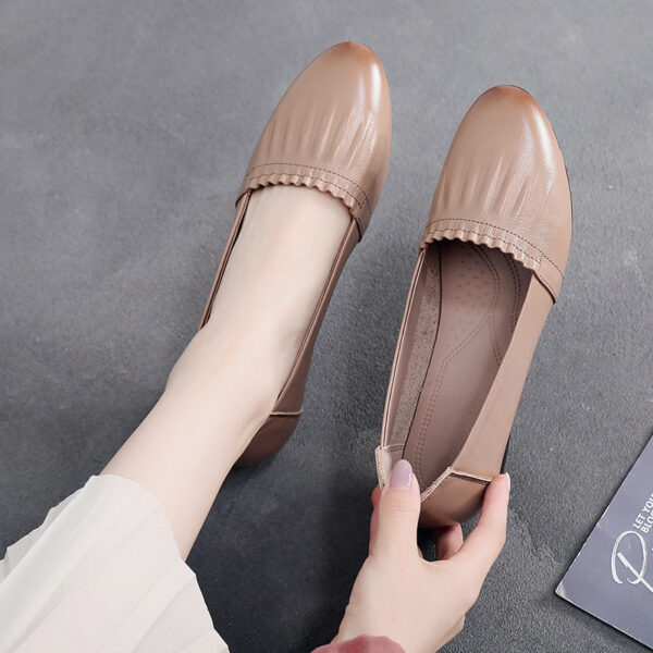 Women's First Layer Cowhide Flat Shoes Fashion Office Lady Shoes Women Flats Genuine Leather Loafers Footwear - Image 5