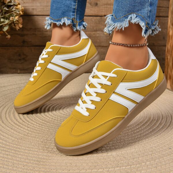 Lace-up Round Toe Flats Shoes Fashion Sports Slip On Casual Shoes For Women - Image 8