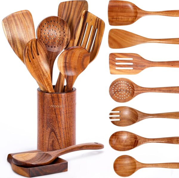 cooking utensil set wooden