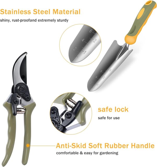 Garden Tools Set, WisaKey 9 Piece Stainless Steel - Image 7