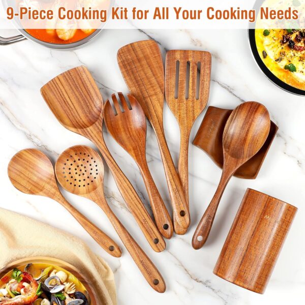 cooking utensil set wooden