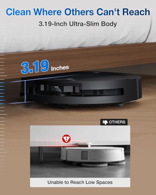 ECOVACS DEEBOT T50 PRO Omni Robot Vacuum and Mop, 3.19” Ultra-Slim, 15,000Pa Suction - Image 7