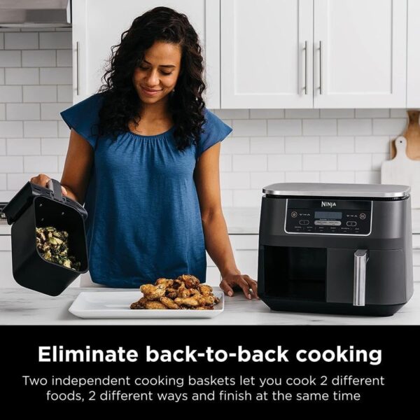 Ninja DZ201 DualZone Air Fryer with 2 Baskets – 6-in-1 Smart Cooking - Image 3