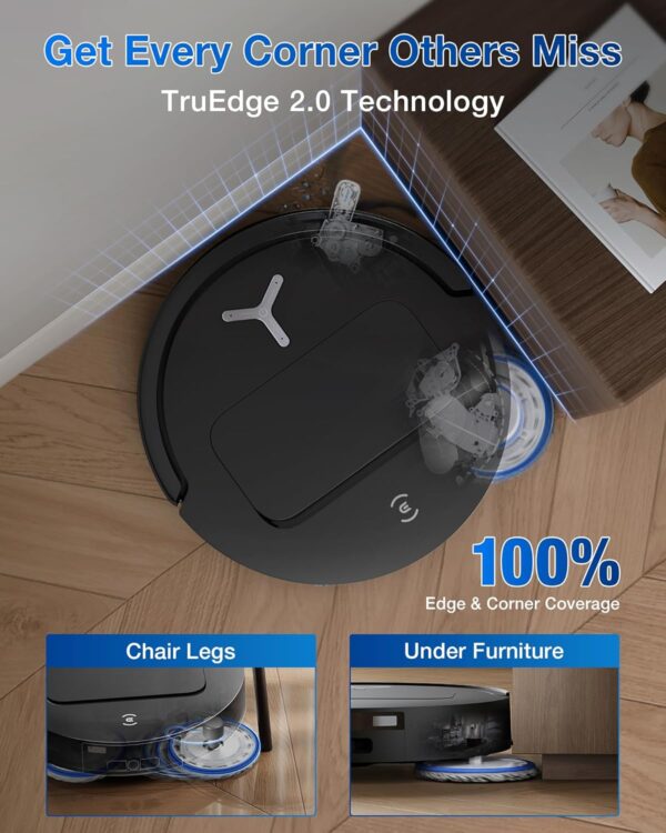 ECOVACS DEEBOT T50 PRO Omni Robot Vacuum and Mop, 3.19” Ultra-Slim, 15,000Pa Suction - Image 6