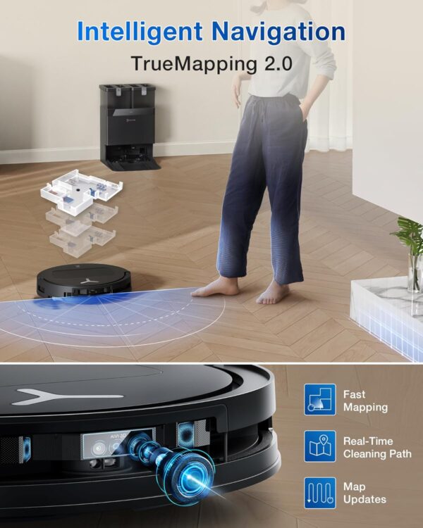 ECOVACS DEEBOT T50 PRO Omni Robot Vacuum and Mop, 3.19” Ultra-Slim, 15,000Pa Suction - Image 2