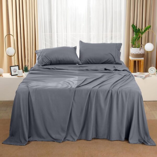 Utopia Bedding Queen Sheet Set – 4 Piece Bed Sheets for Queen Size Bed, Soft and Breathable Microfiber, Includes 1 Fitted Sheet, 1 Flat Sheet and 2 Pillowcases (Grey) - Image 2