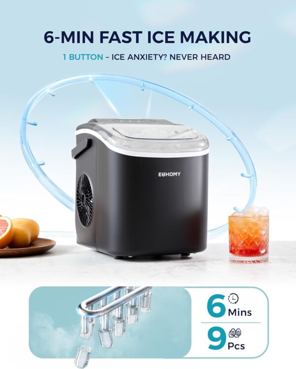 EUHOMY Countertop Ice Maker Machine with Handle - Image 4
