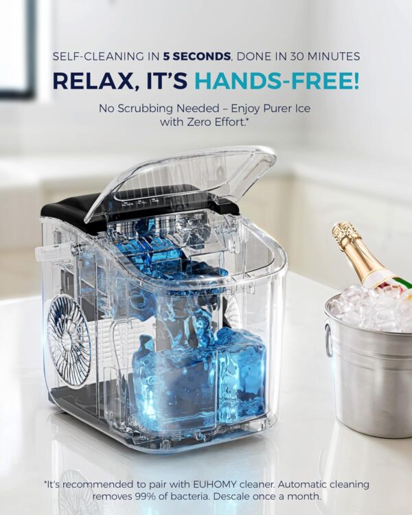 EUHOMY Countertop Ice Maker Machine with Handle - Image 5